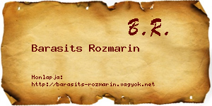 Barasits Rozmarin névjegykártya